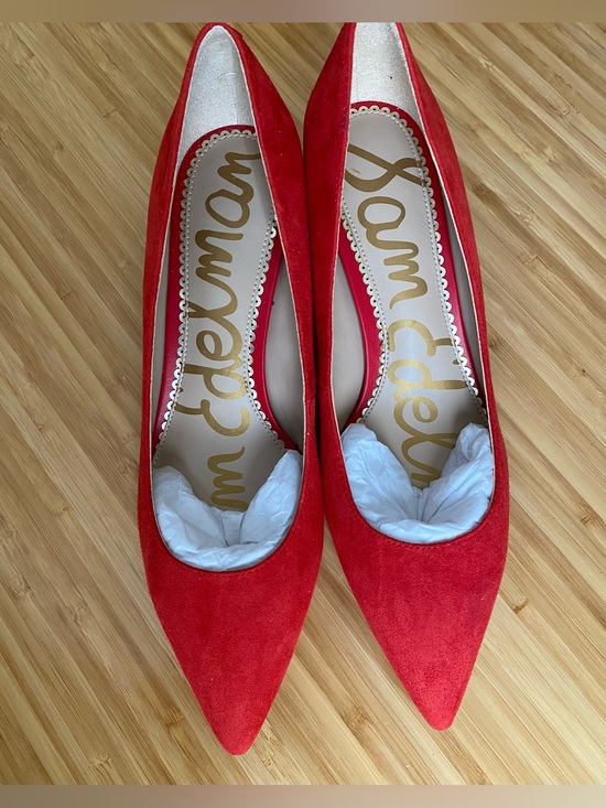 Sam Edelman Shoes - Sam Edelman Red Suede Pointed-Toe Heels Size 8 Never Worn